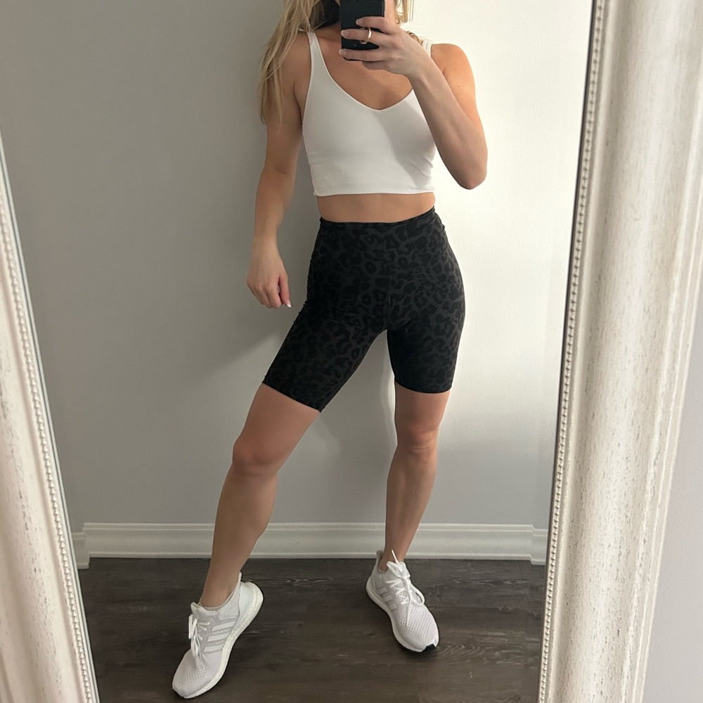 Black Leopard Biker Shorts